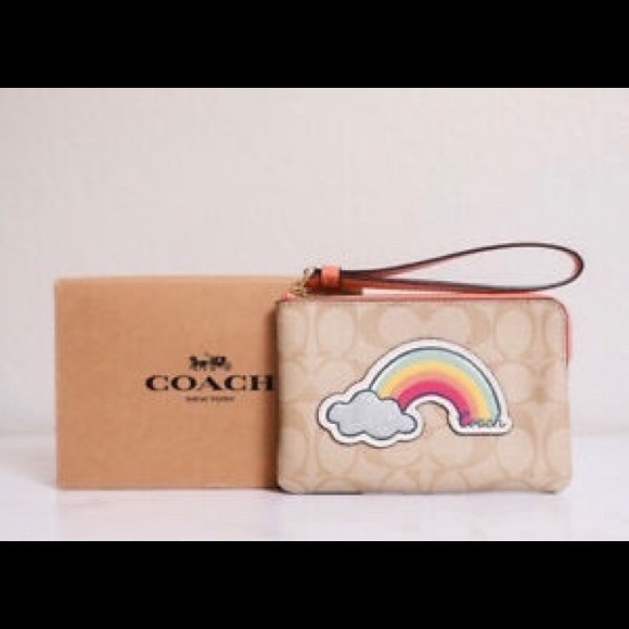 Coach Handbags - NWT Coach darling rainbow wristlet!!